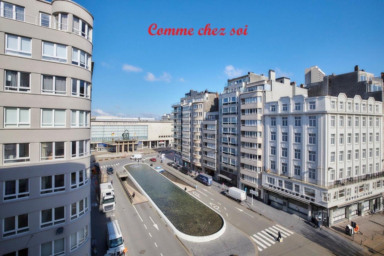 Lichtrijk En Comfortabel Hoekappartement Met Gratis Parking En Zeer Centraal Gelegen - Comme Chez Soi 奥斯滕德 外观 照片